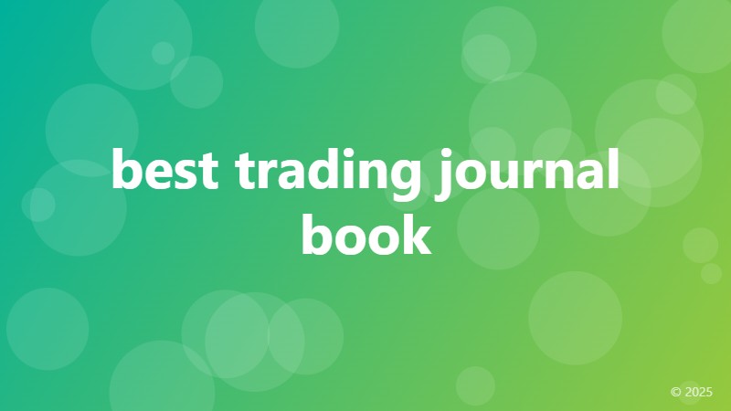 best trading journal book