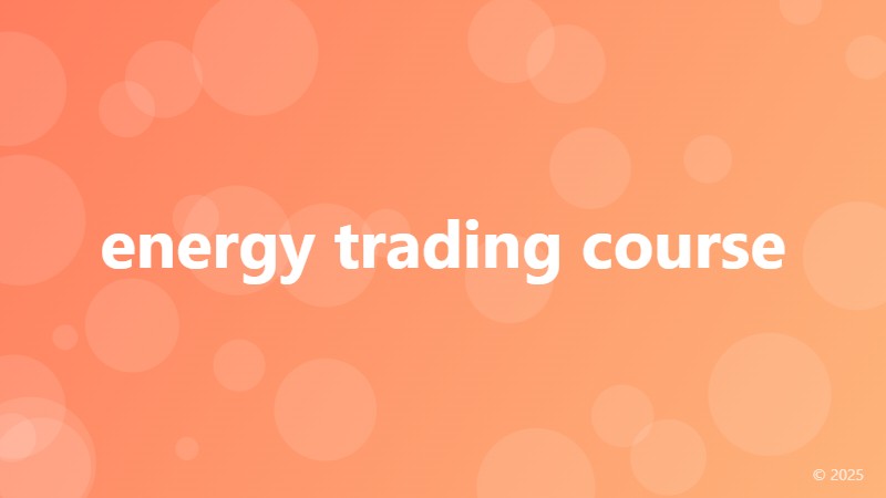 energy trading course
