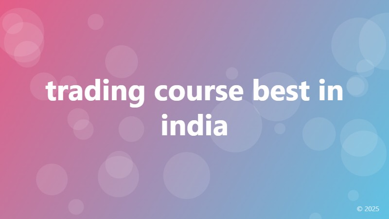 trading course best in india