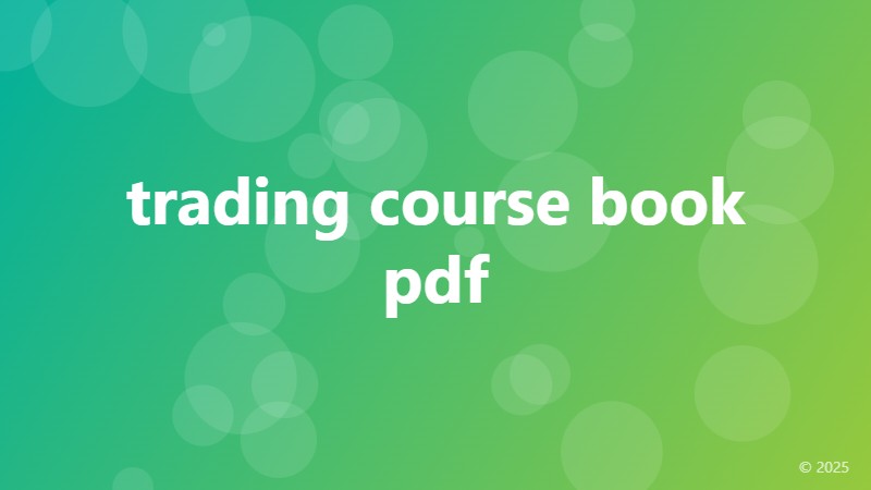 trading course book pdf