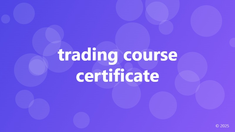 trading course certificate
