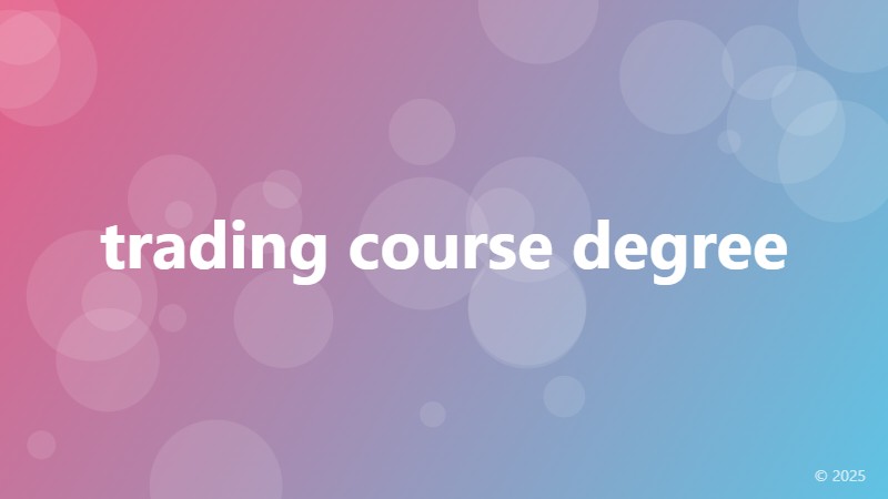 trading course degree