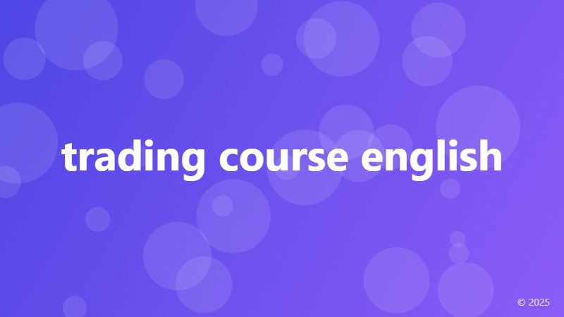 trading course english