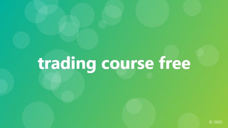 trading course free