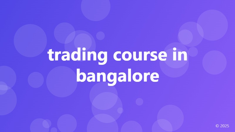 trading course in bangalore