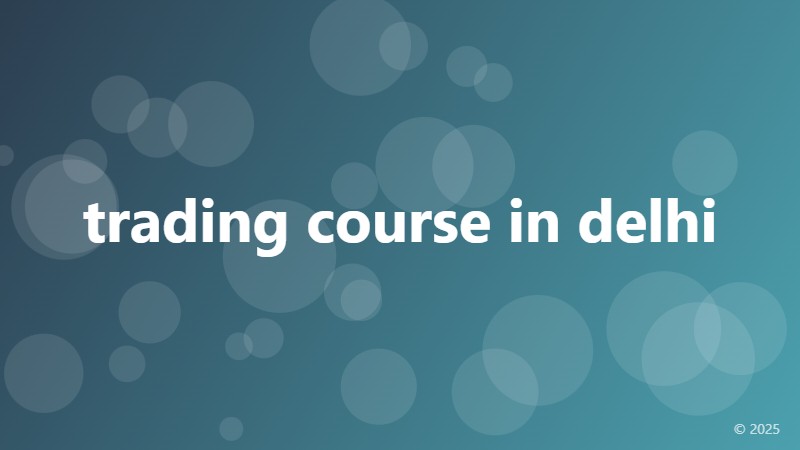 trading course in delhi