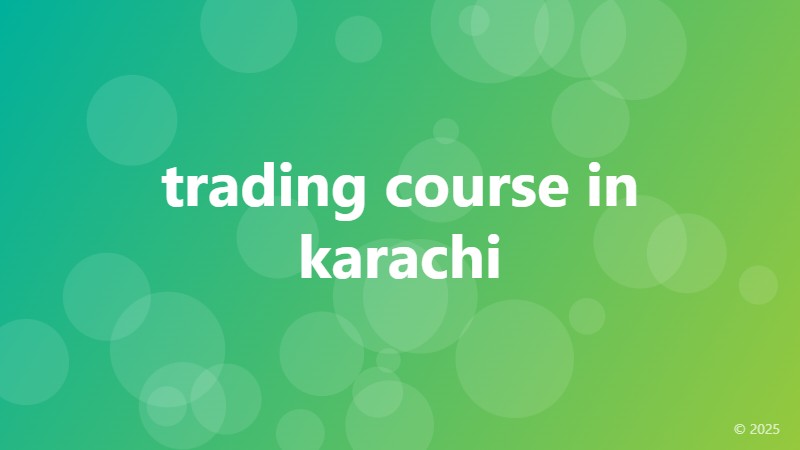 trading course in karachi