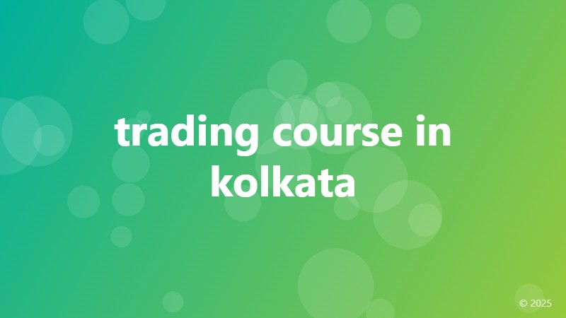 trading course in kolkata