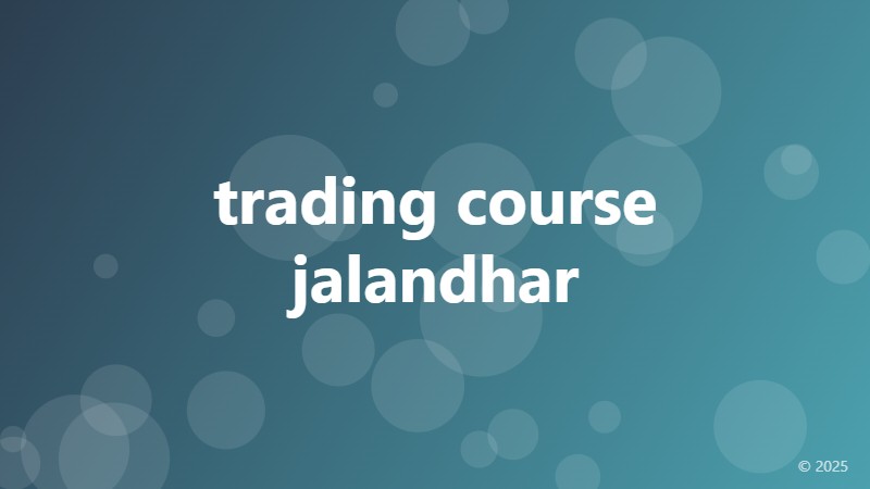 trading course jalandhar